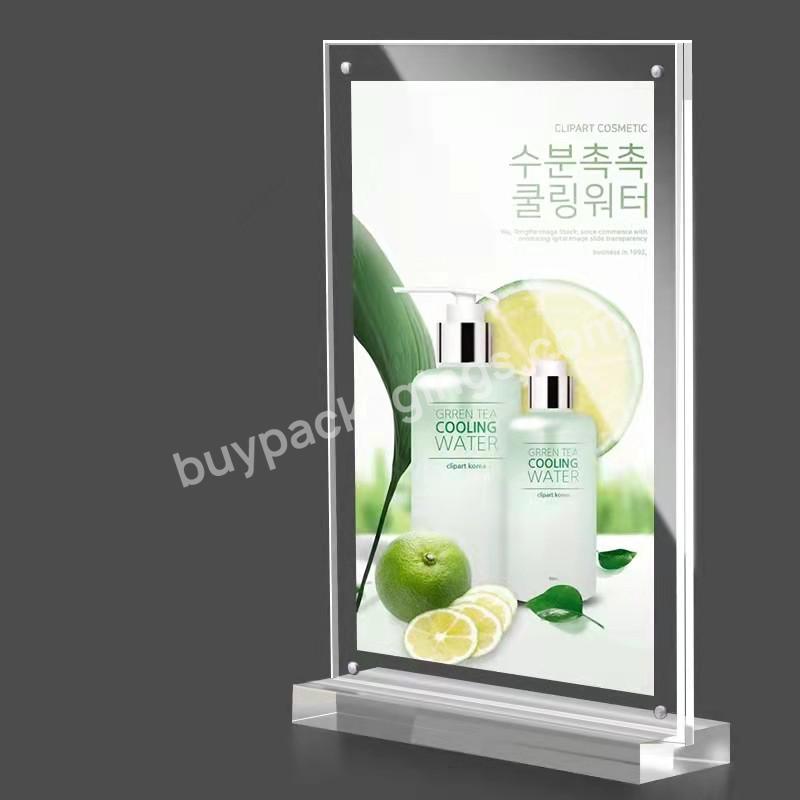 T Shape Custom Acrylic Table Menu Display Stand A4 A5 A6 Acrylic Magnet Table Menu Holder And Card Stand8.5x11