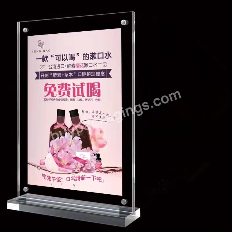 T Shape Landscape Acrylic Sign Holder Photo Frame Poster Menu Display Stand - Buy Acrylic Custom Processing Table Sign Wine Card A4 A5 A6 Set-up Strong Magnetic Menu Table Card,Transparent A6 Table Stand Magnetic Acrylic Menu Holder Plastic Restauran