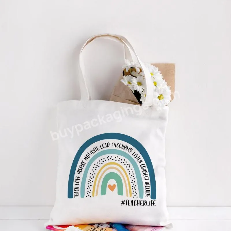 Teachers Gift Teacher Tote Bag The Seeds Of Knowledge Printed Casual Shoulder Bag Foldable Women Canvas Bags