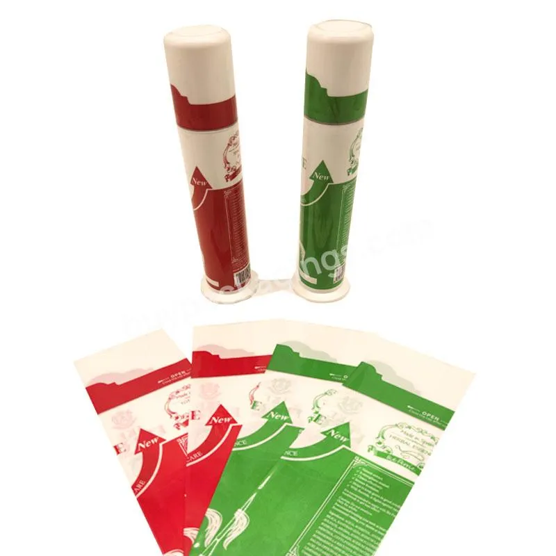 Toothpaste Tube Shrink Wrap Band Sleeve Label Customized Plastic Ops Pvc Full Color Printed Shrink Sleeve Wrap Labels