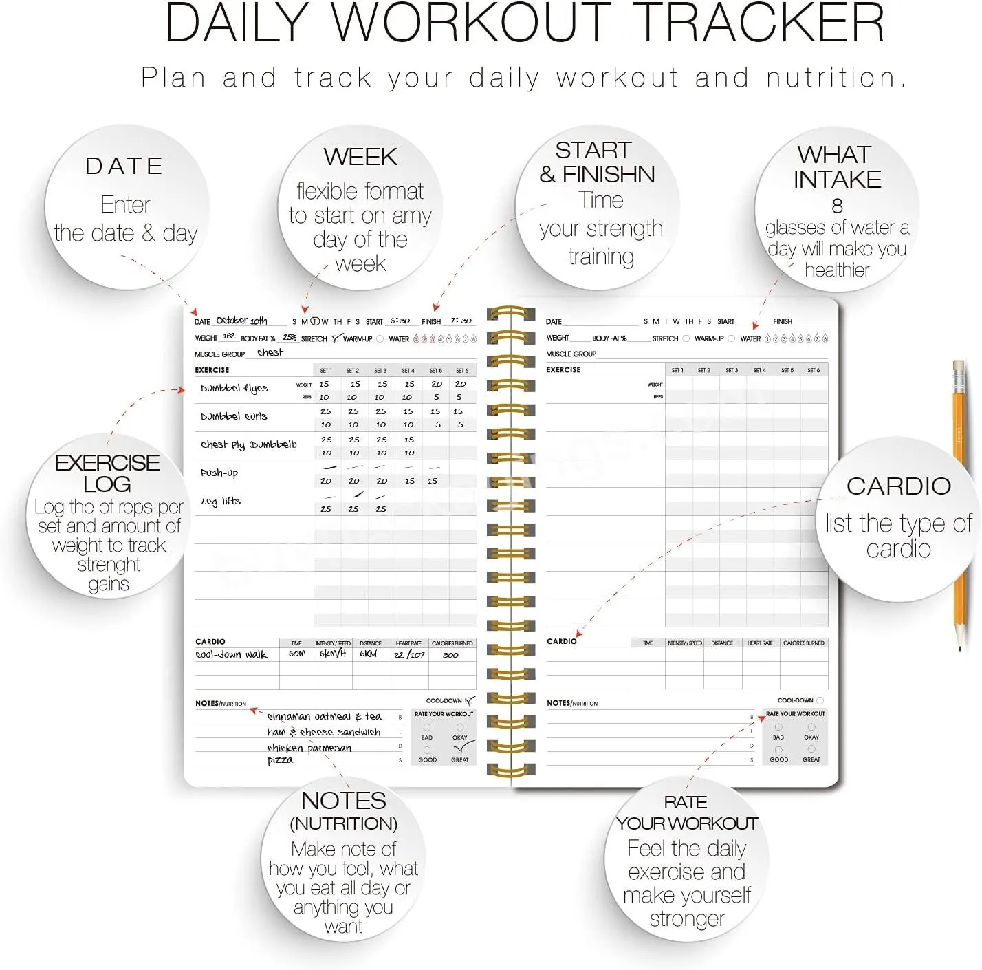 Top Quality A5 Notebook Fitness Journal Fitness Journal And Planner For Workouts