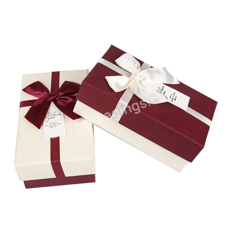 Top Sale Custom Design Logo Eco-friendly Cardboard Paper Gift Box With Ribbon