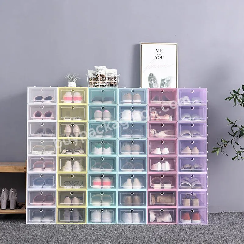 top seller stackable pp shoes box plastic storage transparent folding plastic shoe storage box