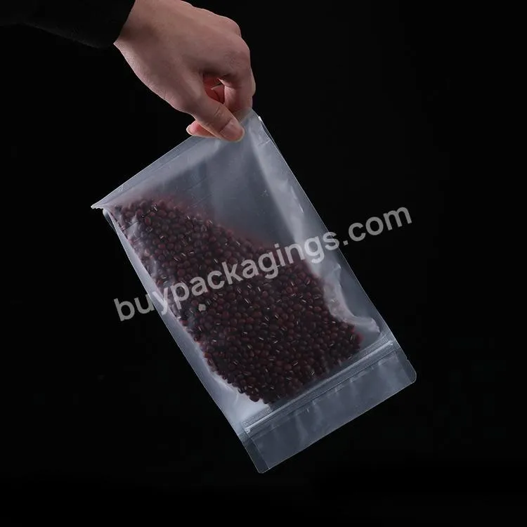 Top Ziplock Pouch Heat Seal Nylon Plastic Food Storage Flat Bottom Packaging Bag