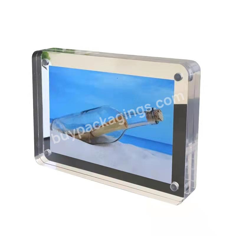 Transparent Acrylic Magnetic Photo Frame For Picture Holder Round Corner Photo Frame 3 4 5 6 7 8 Inch