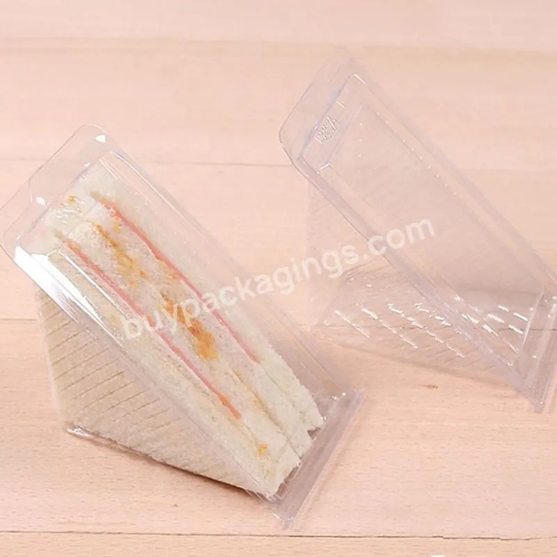 Transparent Disposable Plastic Triangle Cake Sandwich Blister Clamshell Container Packaging Box