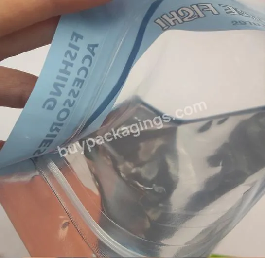 Transparent Moisture-proof Fishing Worm Bag Custom Printed Fishing Lure Ziplock Bags