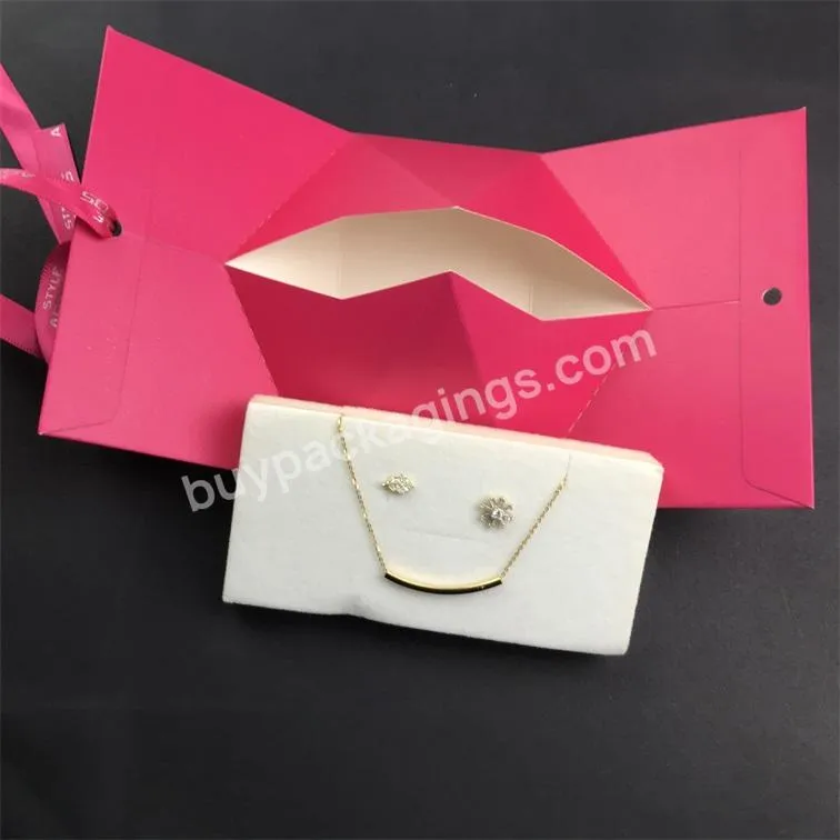 Triangle Jewelry Packaging Bag Simple Bowknot Tote Bag Gift Jewellery Paper Bag Custom