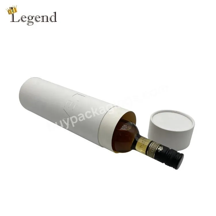 Tube Boxes Long White Cardboard Cylinder Bottle Packaging Custom Simple Wine Paper Box