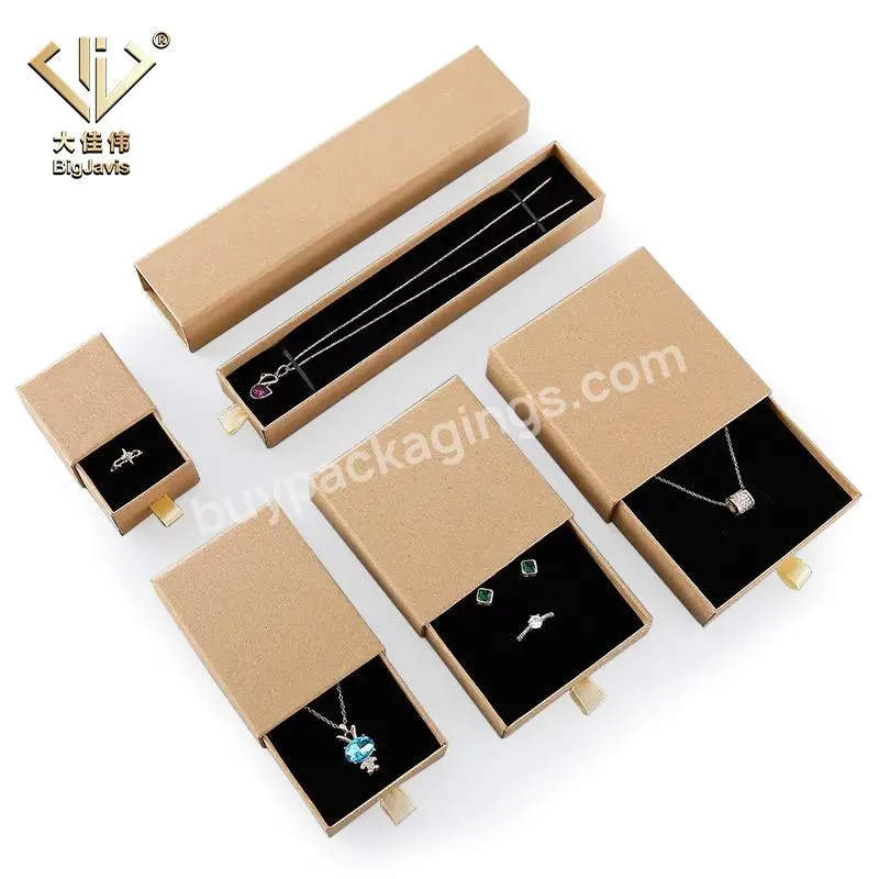 Unique luxury custom logo slide rigid cardboard paper gift jewellery box drawer jewelry box packaging
