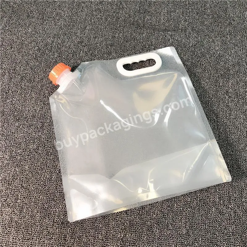 Water Packaging Bag 5 Litre Transparent Stand Up Pouch With Spout - Buy 1.3 Gallon Collapsible Water Storage Bag,1l 2l 2.5l 5l 6l 8l Emergency Ju Clear Plastic Storage Pouches.