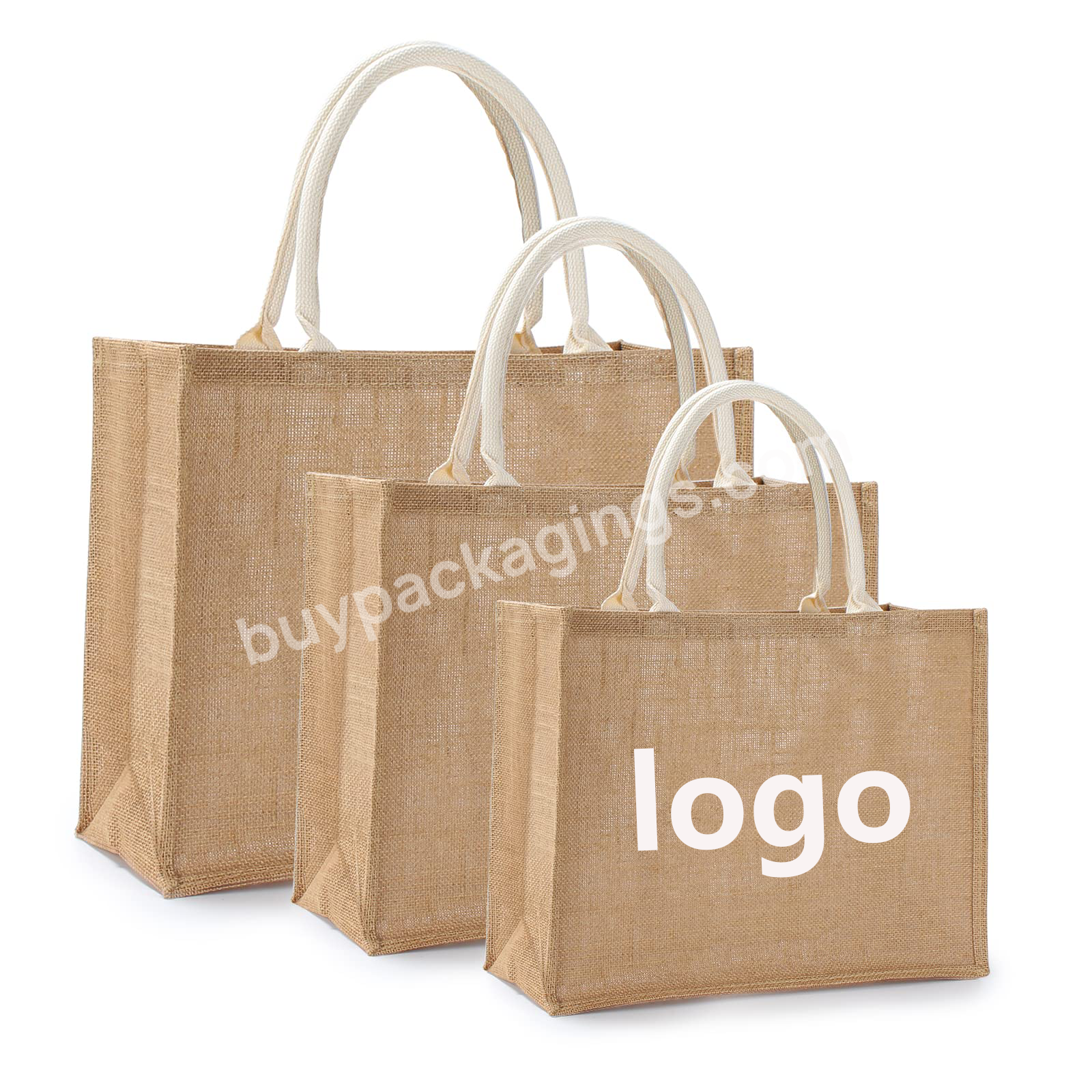 Waterproof Burlap Gift Bags Custom Jute Tote Bags For Wedding Natural Jute Tote Bags