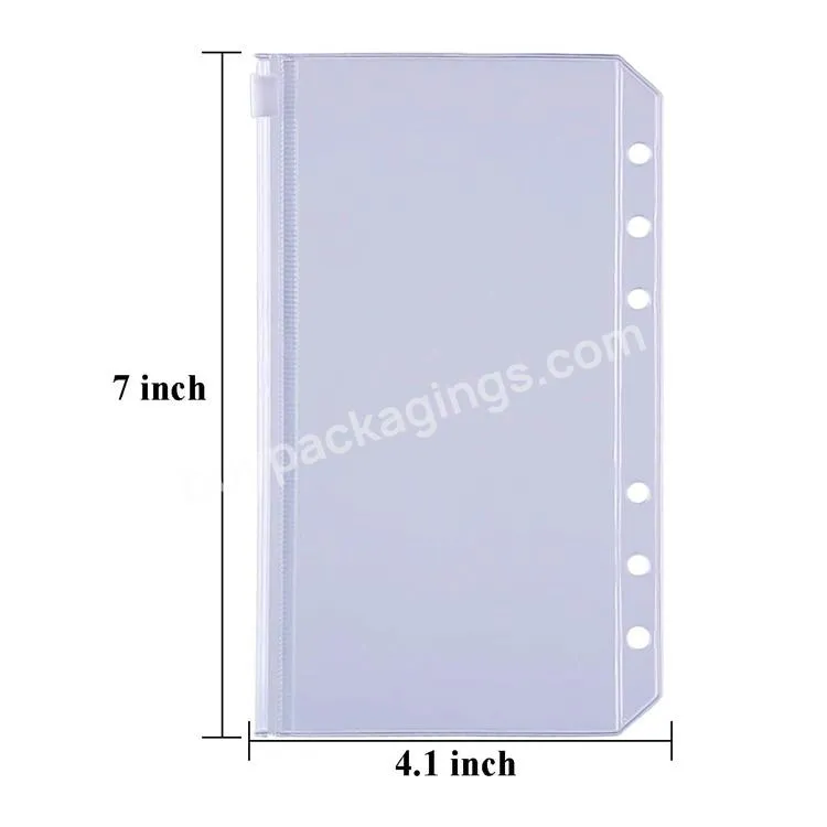 Waterproof Clear Envelopes Zipper 3 Ring A5 A6 A7 Pvc Pocket Binder Cover Protector - Buy Pvc 3 Ring Binder,Pvc Binder A6,Pvc Pocket Binder.