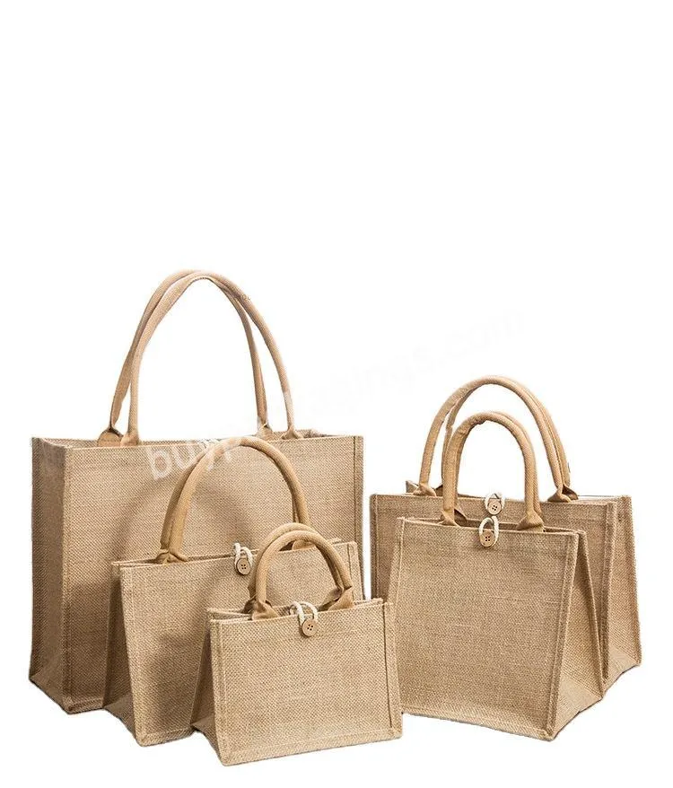 Wedding Favor Burlap Bag Promotional Jute Totes Blank Shopping Bag Jute Gift Bags Reusable Canvas Grocery Handbag