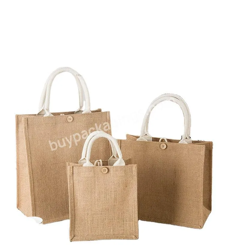 Wedding Favor Burlap Bag Promotional Jute Totes Blank Shopping Bag Jute Gift Bags Reusable Canvas Grocery Handbag