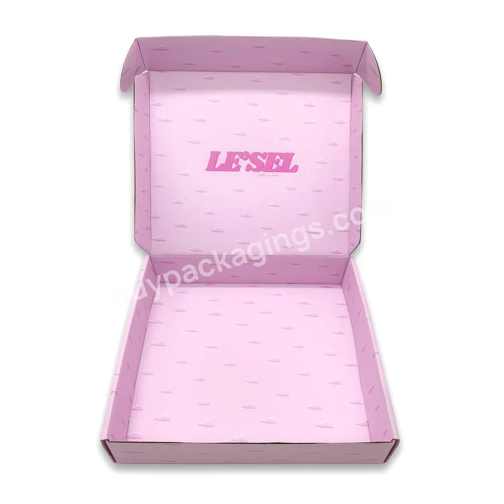 Wedding Gift Packaging Oem Factory Custom Logo Pink Color Cosmetic Corrugated Packaging Mailer Box Shipping Box Paper
