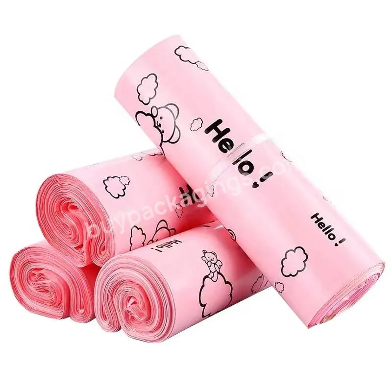 White Black Clothes Packaging Poly Mailers Print Shipping Bags Plastic Pink Mailing Envelope