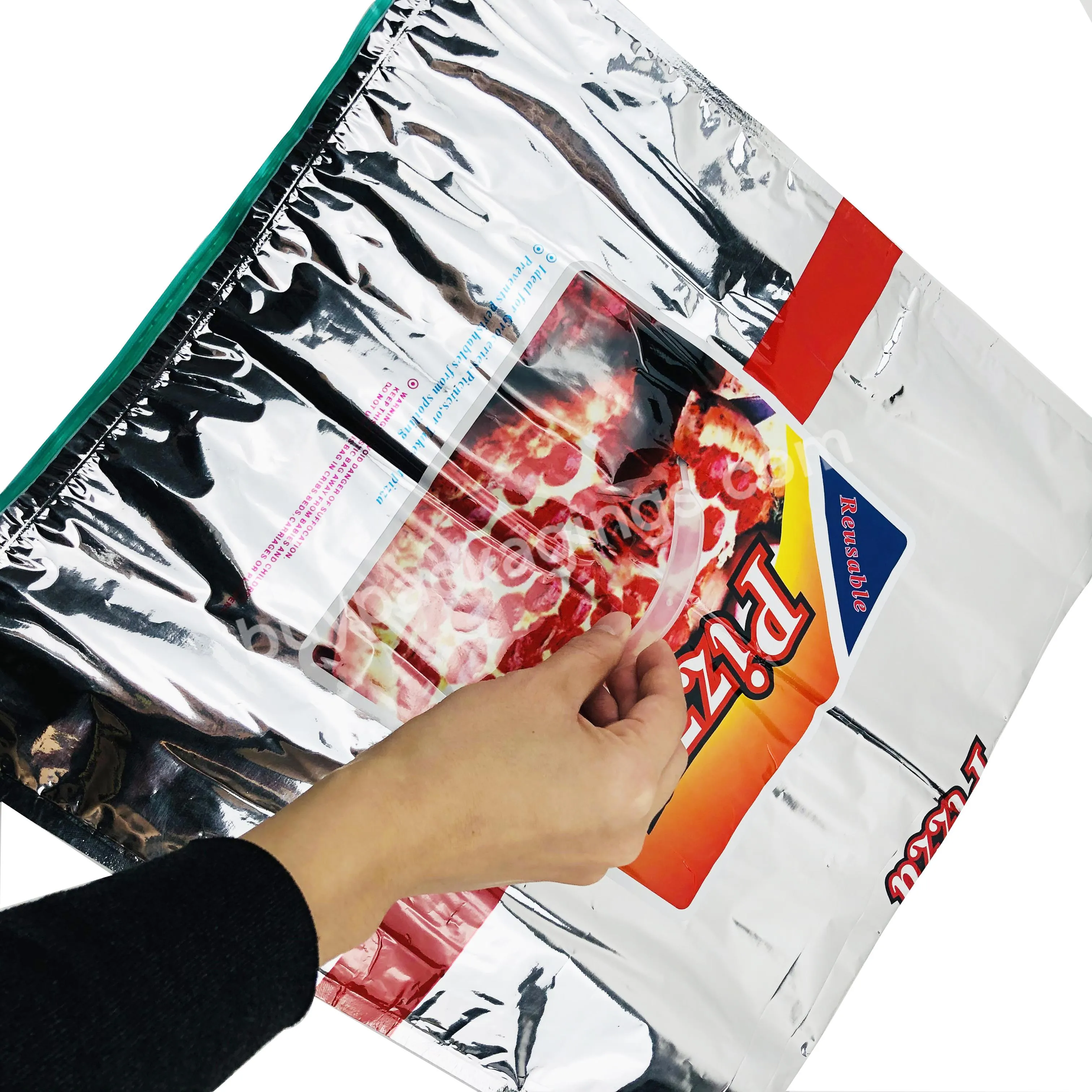 White Hot And Cold Zip Lock Insulated Pizza Food Delivery Cooler Bag