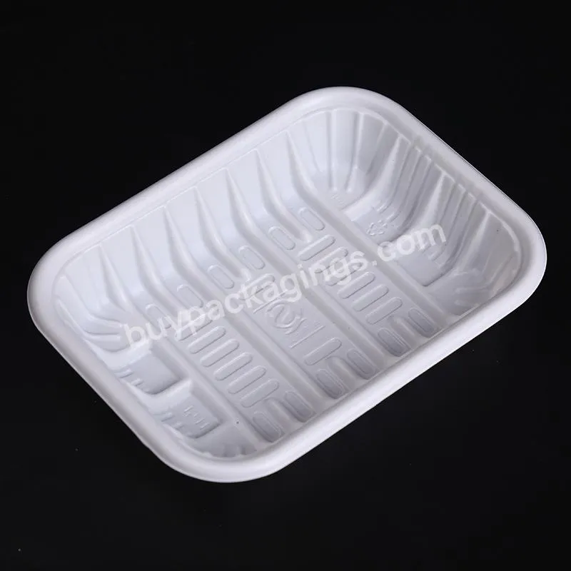 White Rectangle Supermarket Disposable Plastic Packaging Box Vegetables Meat Food Fresh Tray