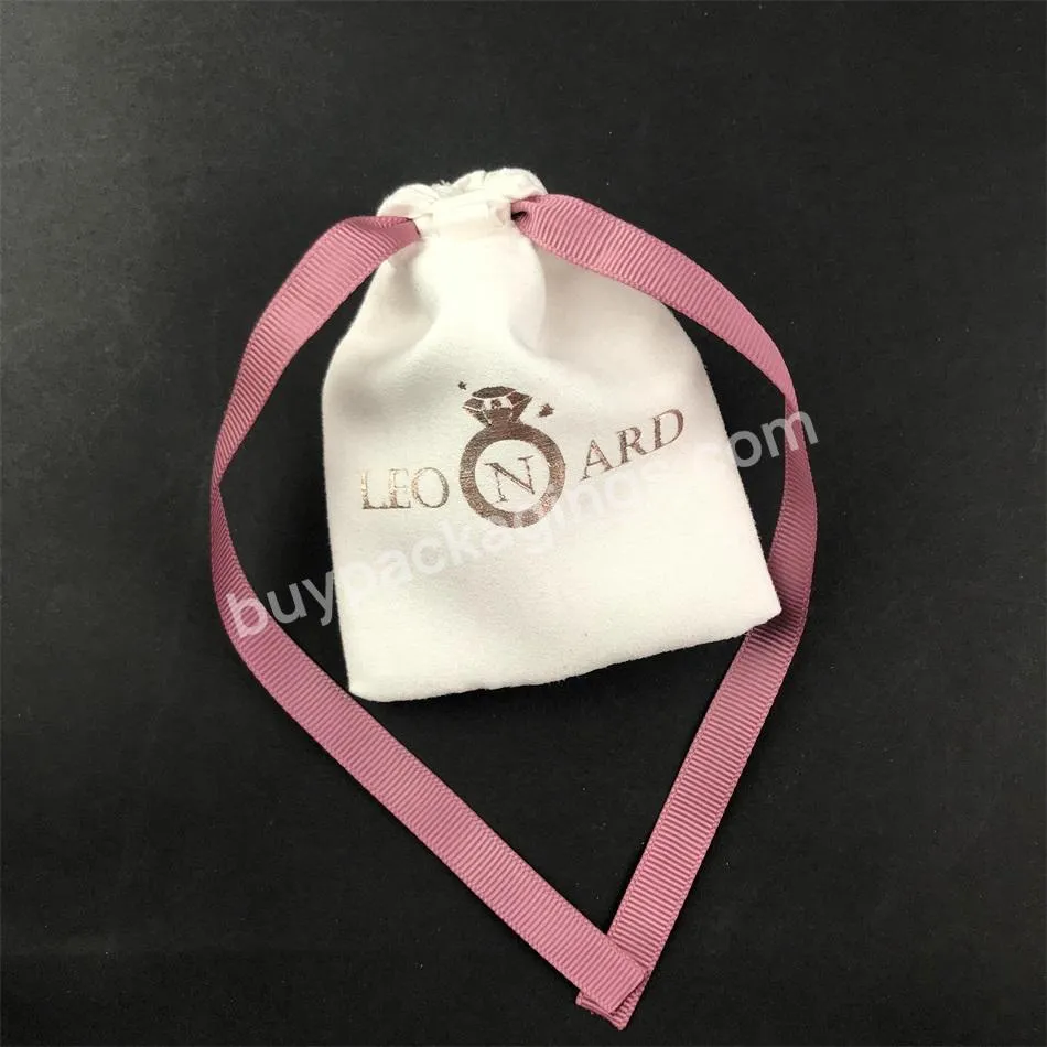 White Velvet Pouch With Pink Grosgrain Ribbon Tie Drawstring With Custom Logo In Gold Pouch Bag - Buy White Velvet Pouch With Pink Grosgrain Ribbon Tie Drawstring,With Custom Logo In Gold Pouch Bag,Custom Jewelry Pouch.