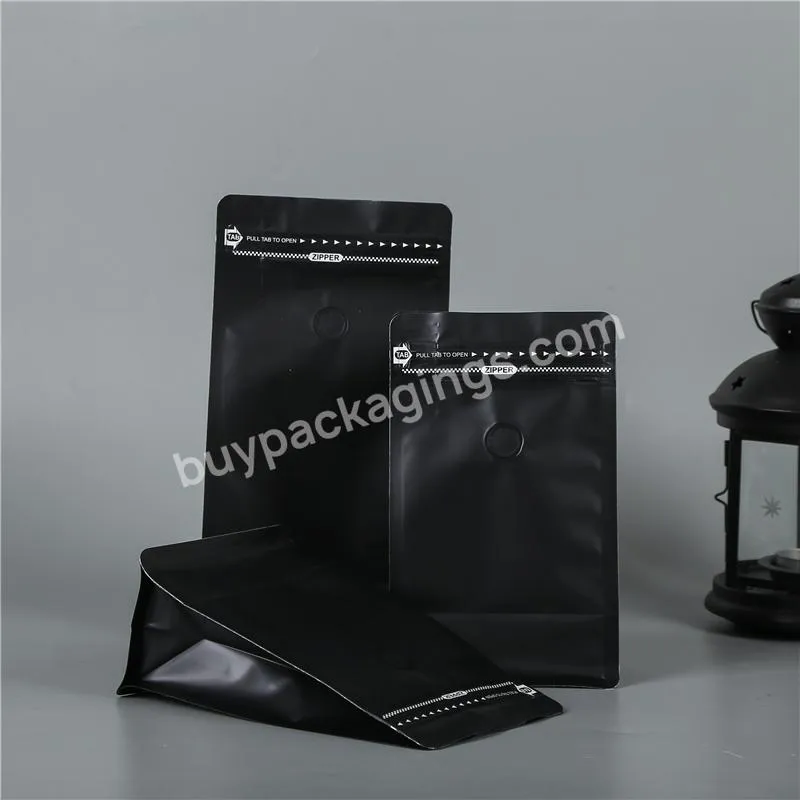 Wholesale 250g 500g 1kg Coffee Bean Pouch Aluminum Foil White Black Matte Plastic Zipper Valve Flat Bottom Bags For Coffee