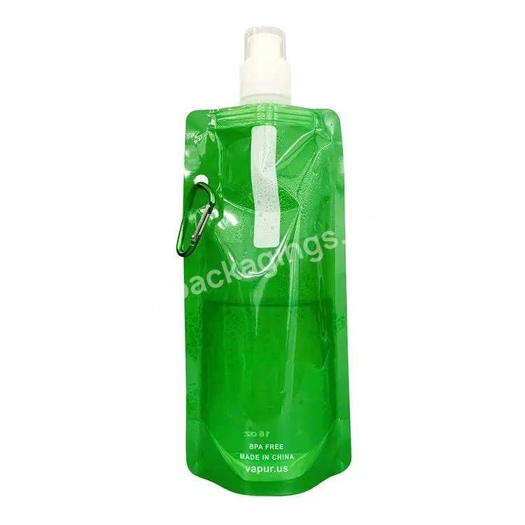 Wholesale 480ml Bpa Free Plastic Water Bottle Food Grade Drink Stylish Water Bottle With Carabiner
