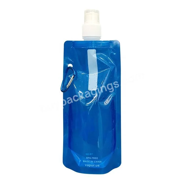 Wholesale 480ml Bpa Free Plastic Water Bottle Food Grade Drink Stylish Water Bottle With Carabiner