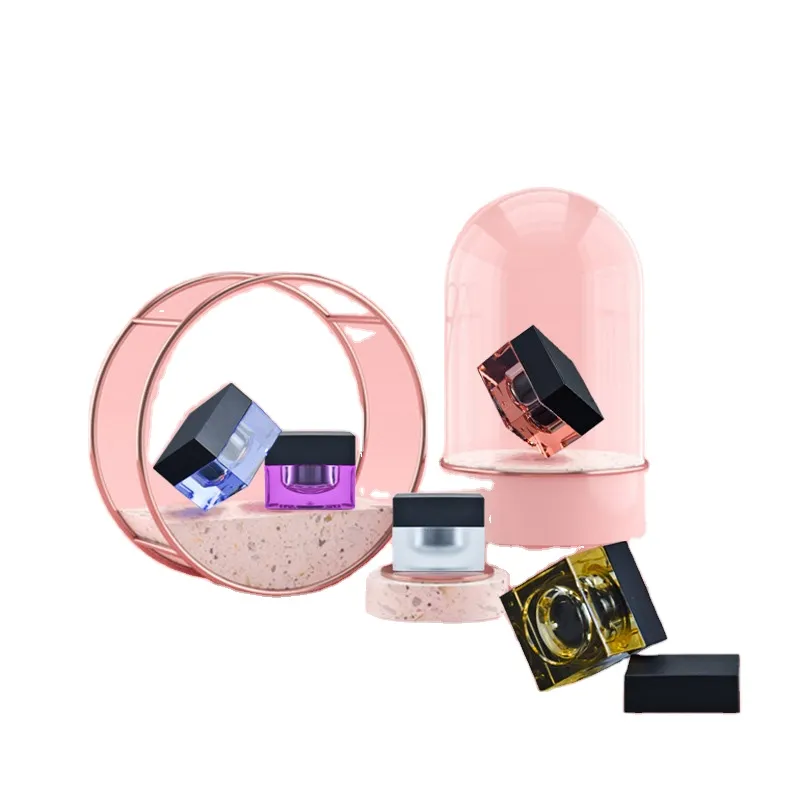 Wholesale 5g Nail Polish Square Shape Frosting  Clear Multiple Color Lipstick Bottle Plastic Jar