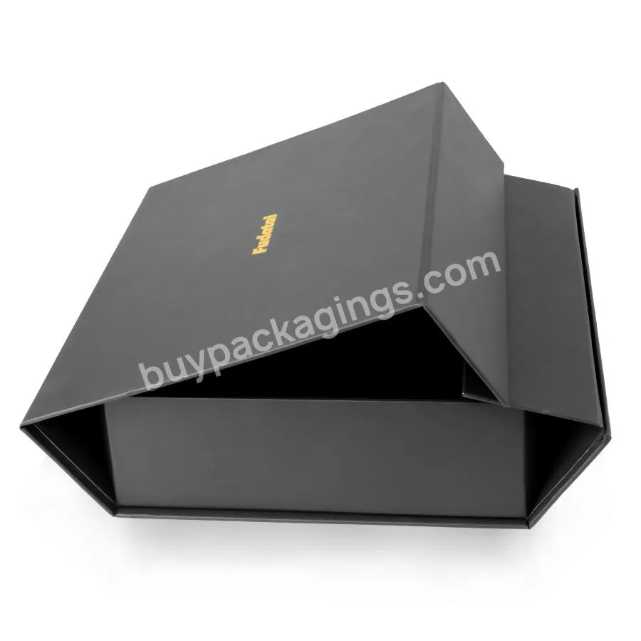 Wholesale Black Wedding Jewelry Luxury Packaging Paper Box Ribbon A5 Foldable Large Magnetic Gift Box Custom Logo