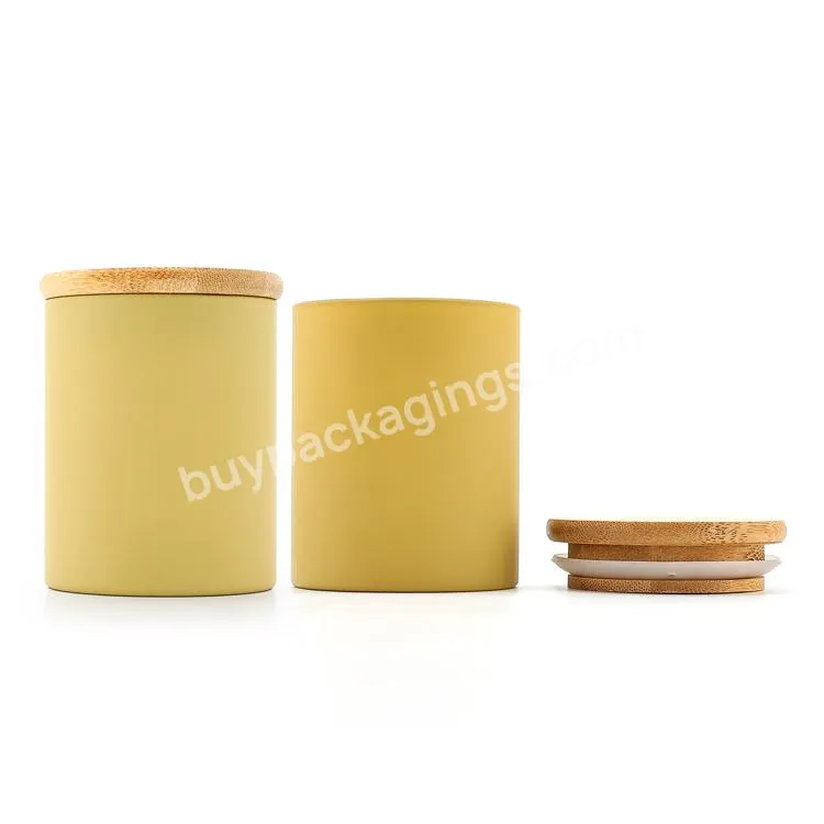 Wholesale Candle Jar Glass Kitchen Container Candy Food Spice Storage Frosted Glass Jar With Bamboo Cork Lid - Buy Frosted Glass Jar,Glass Jar Cork Lid,Candy Jar Glass Wholesale.