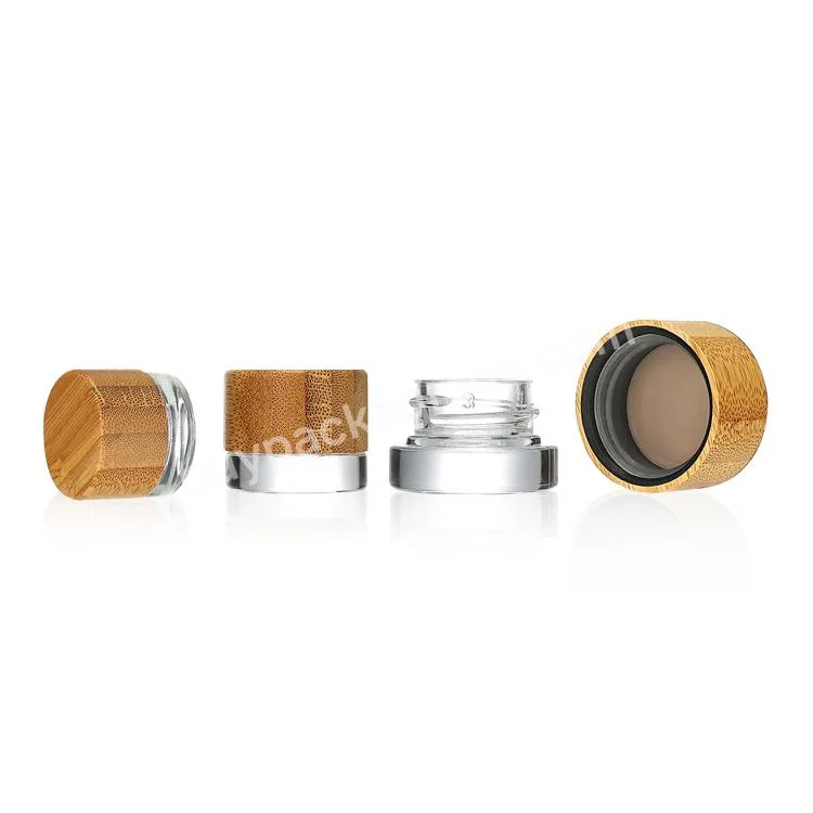 Wholesale Child Proof Vials Transparent Empty Container Air Tight Glass Jars With Bamboo Wooden Lids