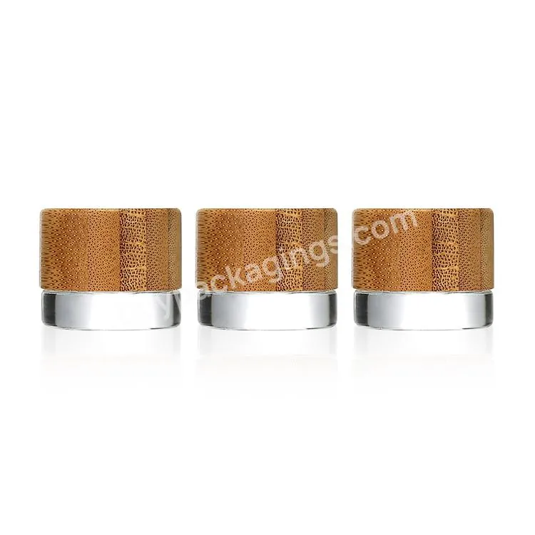 Wholesale Child Proof Vials Transparent Empty Container Air Tight Glass Jars With Bamboo Wooden Lids