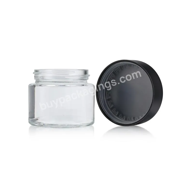 Wholesale Clear Child Safe Glass Container Stash Jar Child Proof Straight Side Glass Jars 035 Oz Glass Jar Custom Packaging