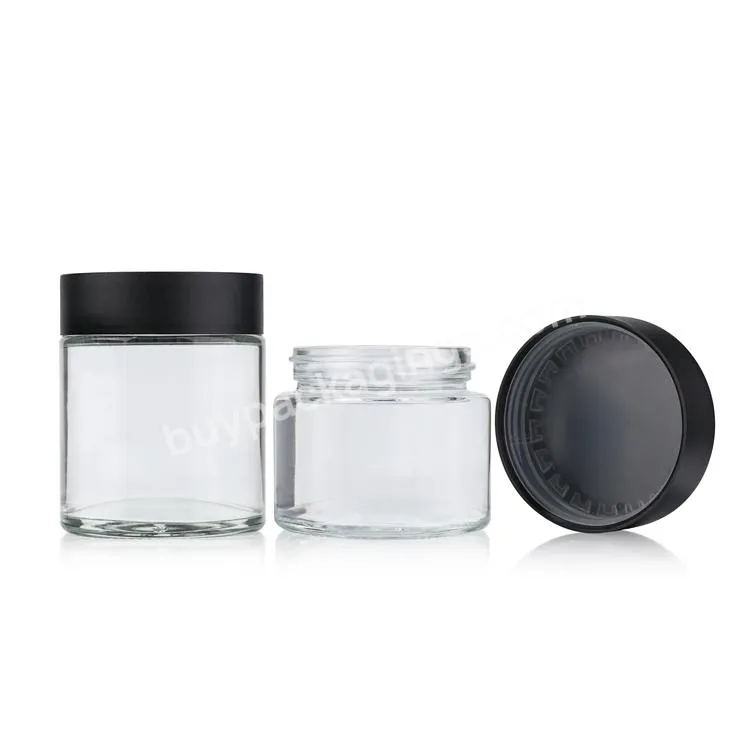 Wholesale Clear Child Safe Glass Container Stash Jar Child Proof Straight Side Glass Jars 035 Oz Glass Jar Custom Packaging