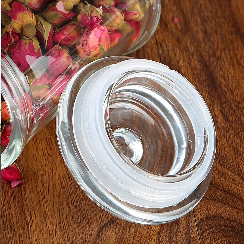 Wholesale Clear Glass Storage Jar Kitchen Household With Glass Cover