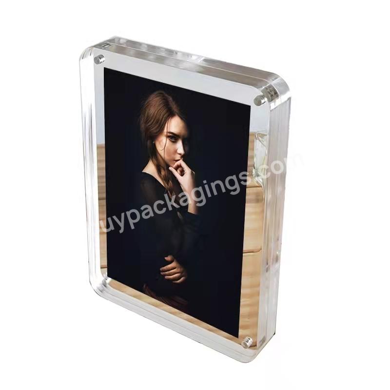 Wholesale Clear Round Corner 5'' 6'' 7'' 8'' 10'' A4 Lucite Acrylic Magnetic Photo Picture Frame - Buy Round Corner Clear Acrylic Magnetic Picture Frames Transparent Mark Tag Table Sign Stand,New Simple Acrylic Crystal Rounded Corner Photo Frame Tran