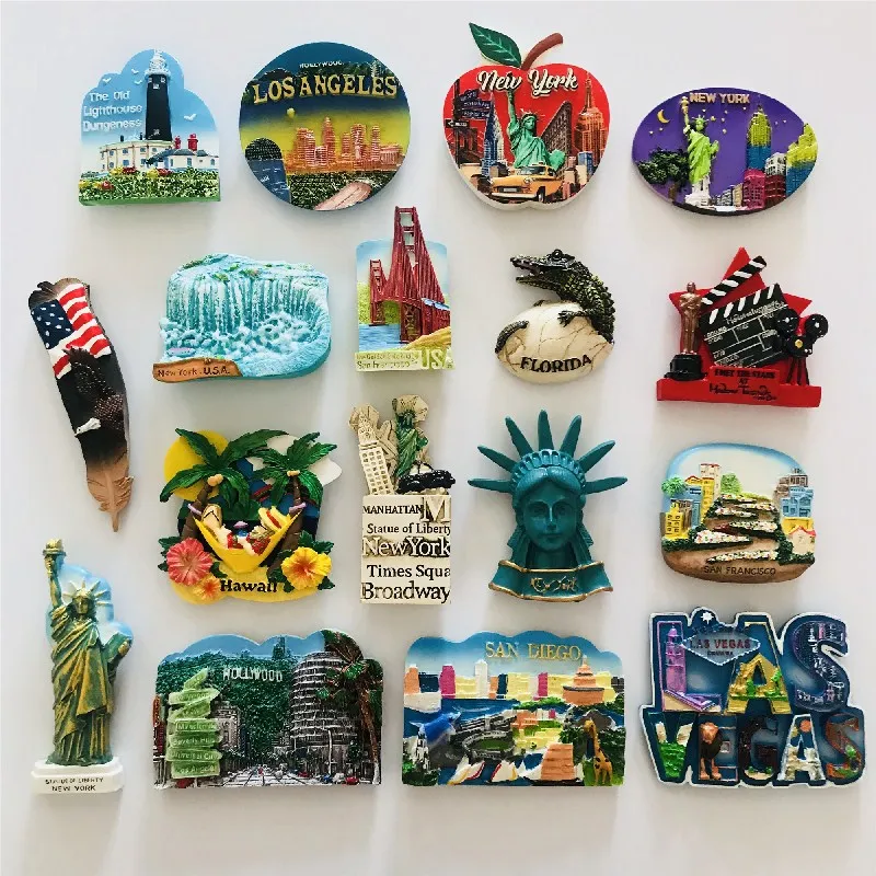 Wholesale Custom 3D Resin United States Souvenir Fridge Magnet for Sale