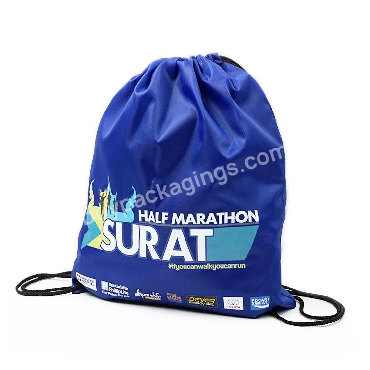 Wholesale Custom Christmas Printing Waterproof Cloth Mini Cotton Draw Tape Bags Backpacks Simple Polyester Gym Drawstring Bag