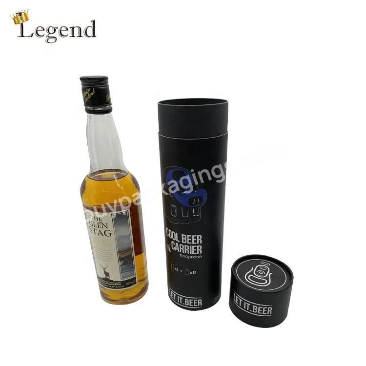 Wholesale Custom Cylinder Gift Boxes Glass Cardboard Paper Tube Packaging High End Round Wine Box