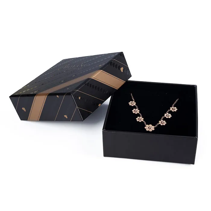 Wholesale Custom Decorated Luxury Paper gift Ring Necklace Jewelry Box Design