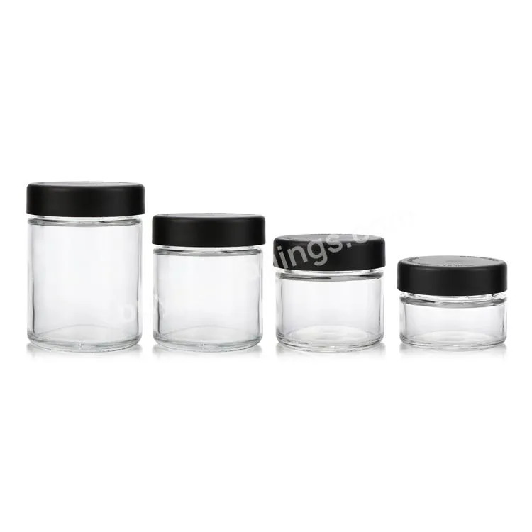 Wholesale Custom Jars 1oz 2oz 3oz 4oz Child Resistant Glass Jar Child Proof Cap Airtight Glass Jar