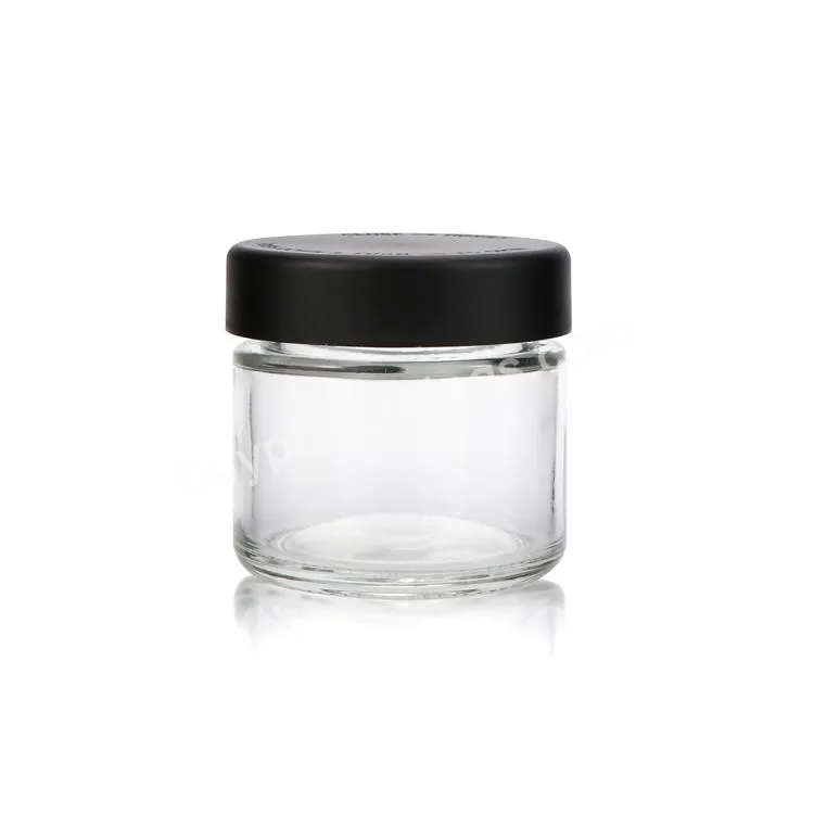 Wholesale Custom Jars 1oz 2oz 3oz 4oz Child Resistant Glass Jar Child Proof Cap Airtight Glass Jar