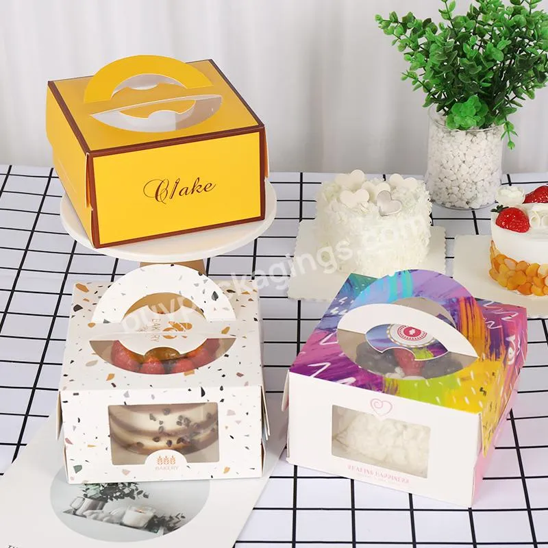 Wholesale Custom Logo Birthday Party Gift Cake Box Packing Cake Box With Window