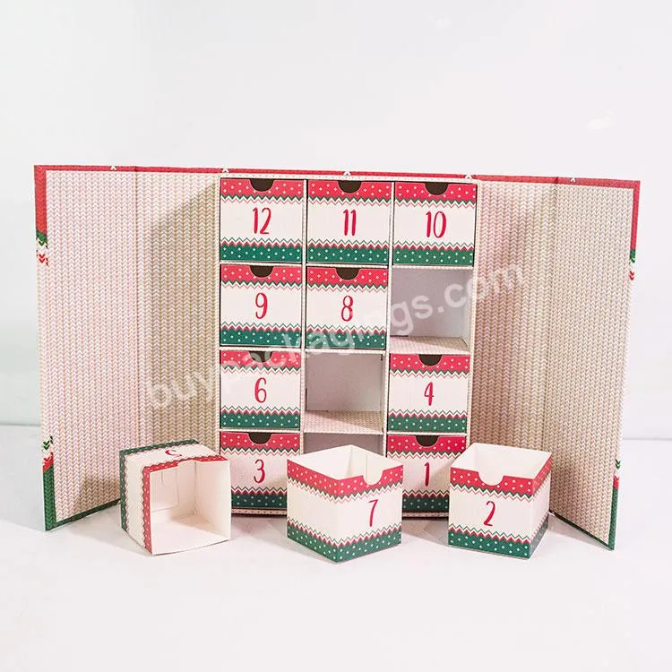 Wholesale Custom Logo Cosmetic And Jewellery Storage Packaging Box Luxury Paper Advent Calendar Cosmetic Gift Set Packaging Box