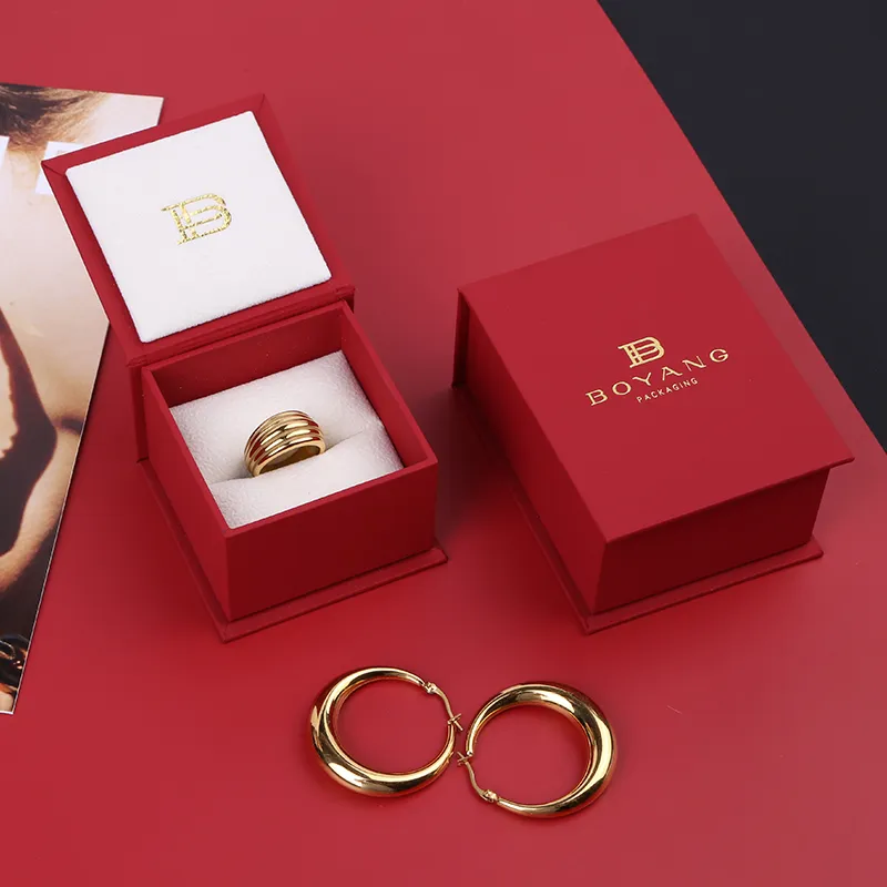 Wholesale Custom logo Luxury Box Jewelry Storage Unique Wedding Gift Cardboard Ring Packaging Box