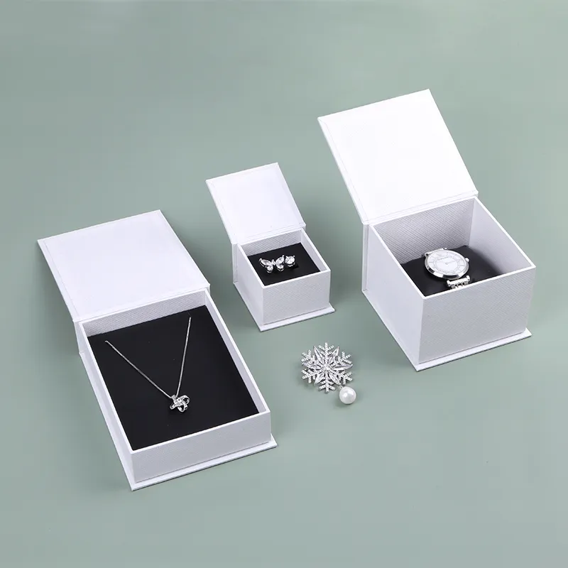 Wholesale Custom logo Luxury Printed  Chain Box Jewelry Storage Packaging Unique Marble Necklace Ring Box