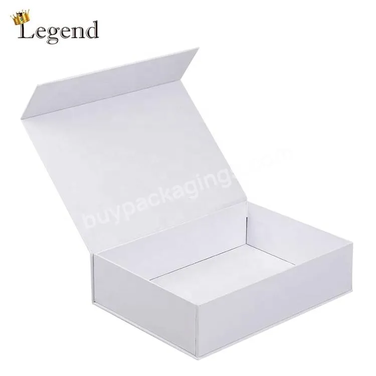 Wholesale Custom Logo Printing Clamshell Book Shape Magnetic Cardboard Gift Box Packaging Empty White Magnet Gift Box