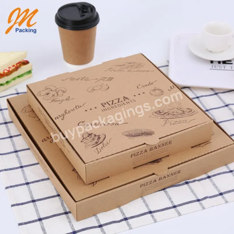 Wholesale Custom Packaging Disposable Cookie Kraft Paper Pizza Lunch Box