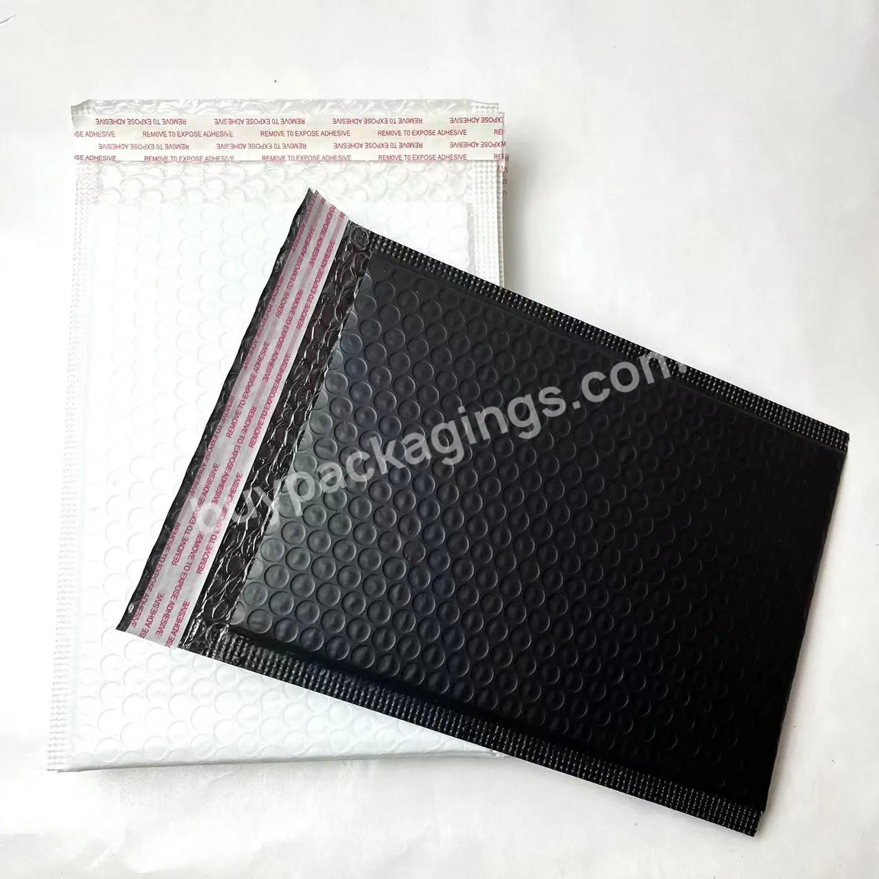 Wholesale Custom Padded Envelope Custom Print Matte Black Bubble Mailers With Logo Shipping Bags For Clothing Shoes