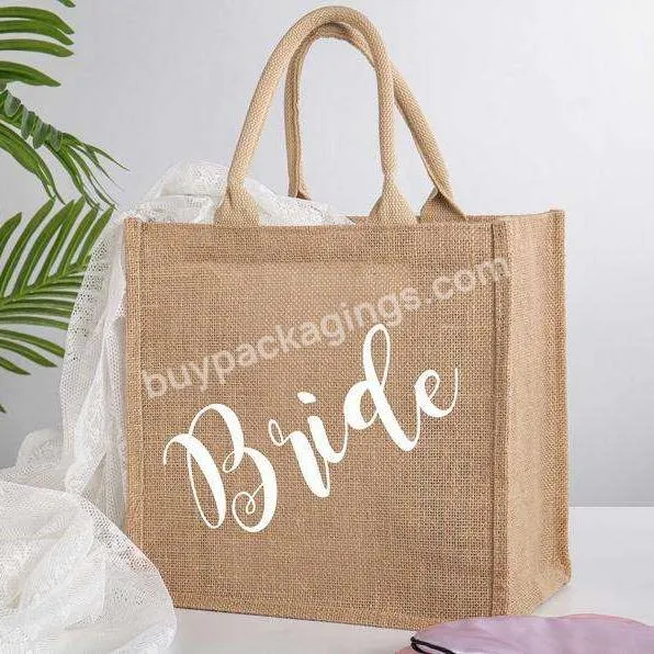 Wholesale Custom Plain Big Eco Friendly Burlap Jute Tote Bags For Shopping